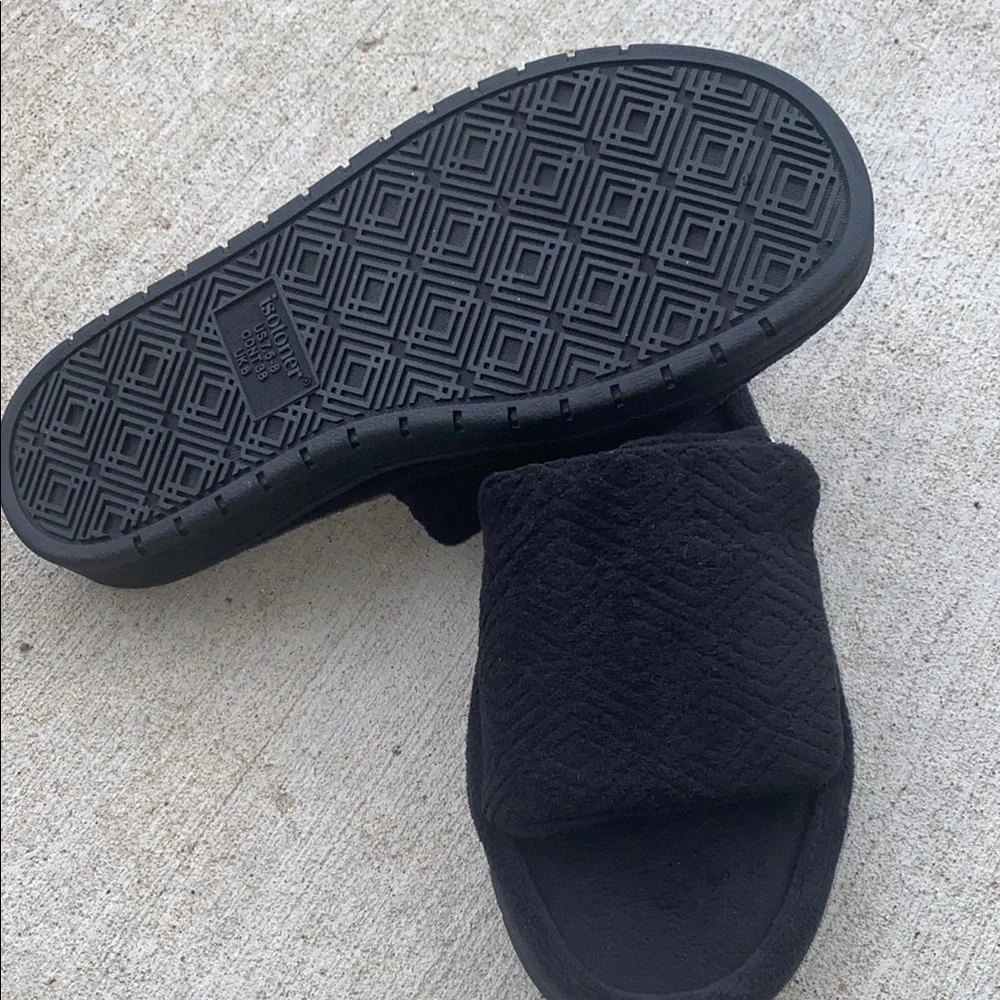 Isotoner Black Women's Slippers - Picture 6 of 7